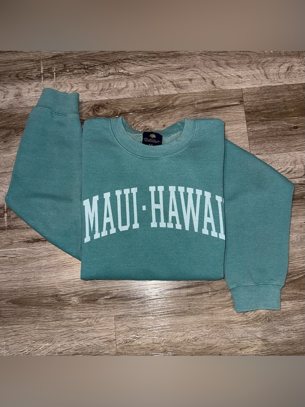 Maui Hawaii Crewneck Sweatshirt Teal size XS
